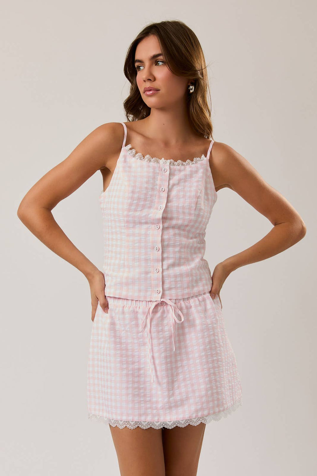 Marykate Gingham Lace Set