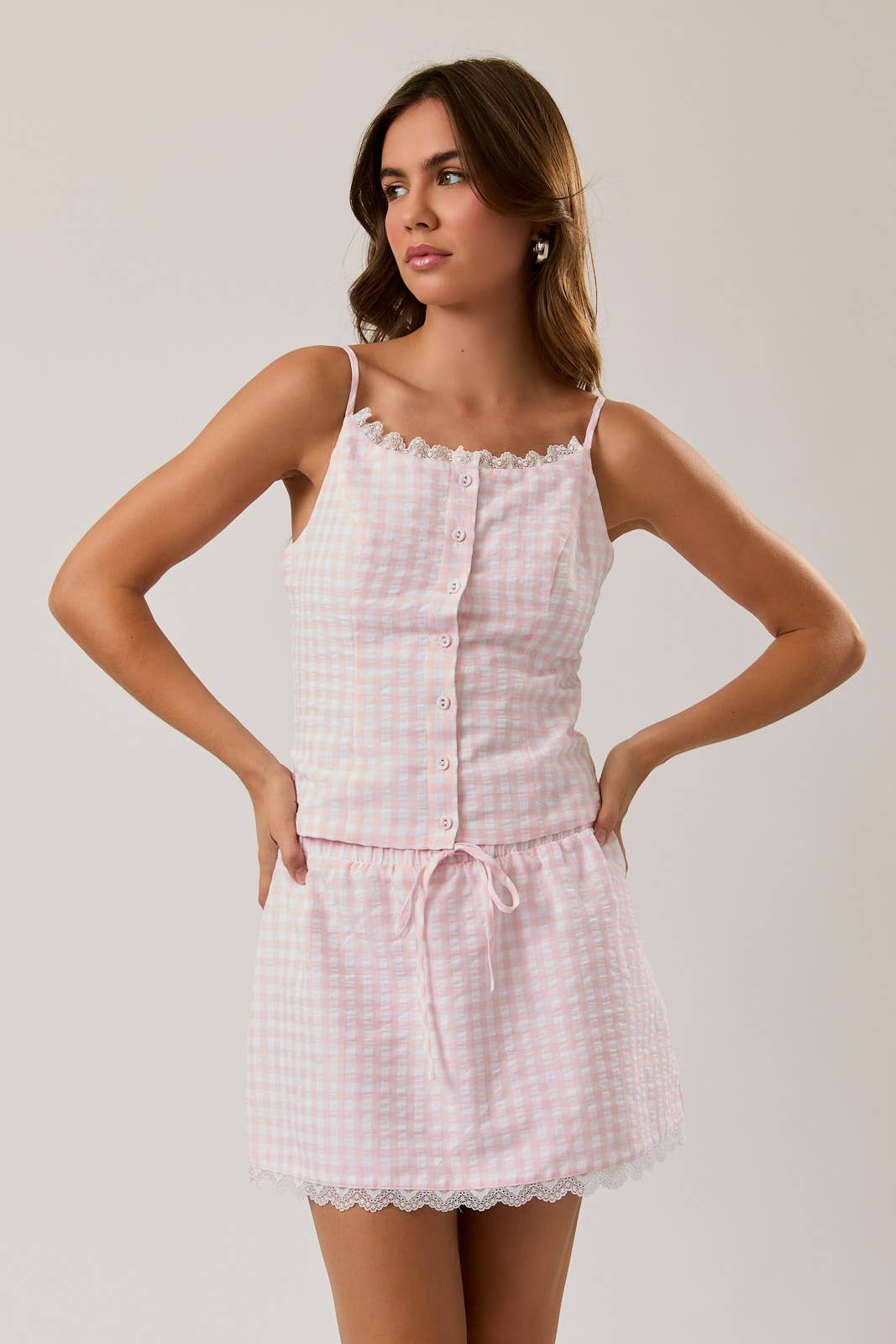 Marykate Gingham Lace Set