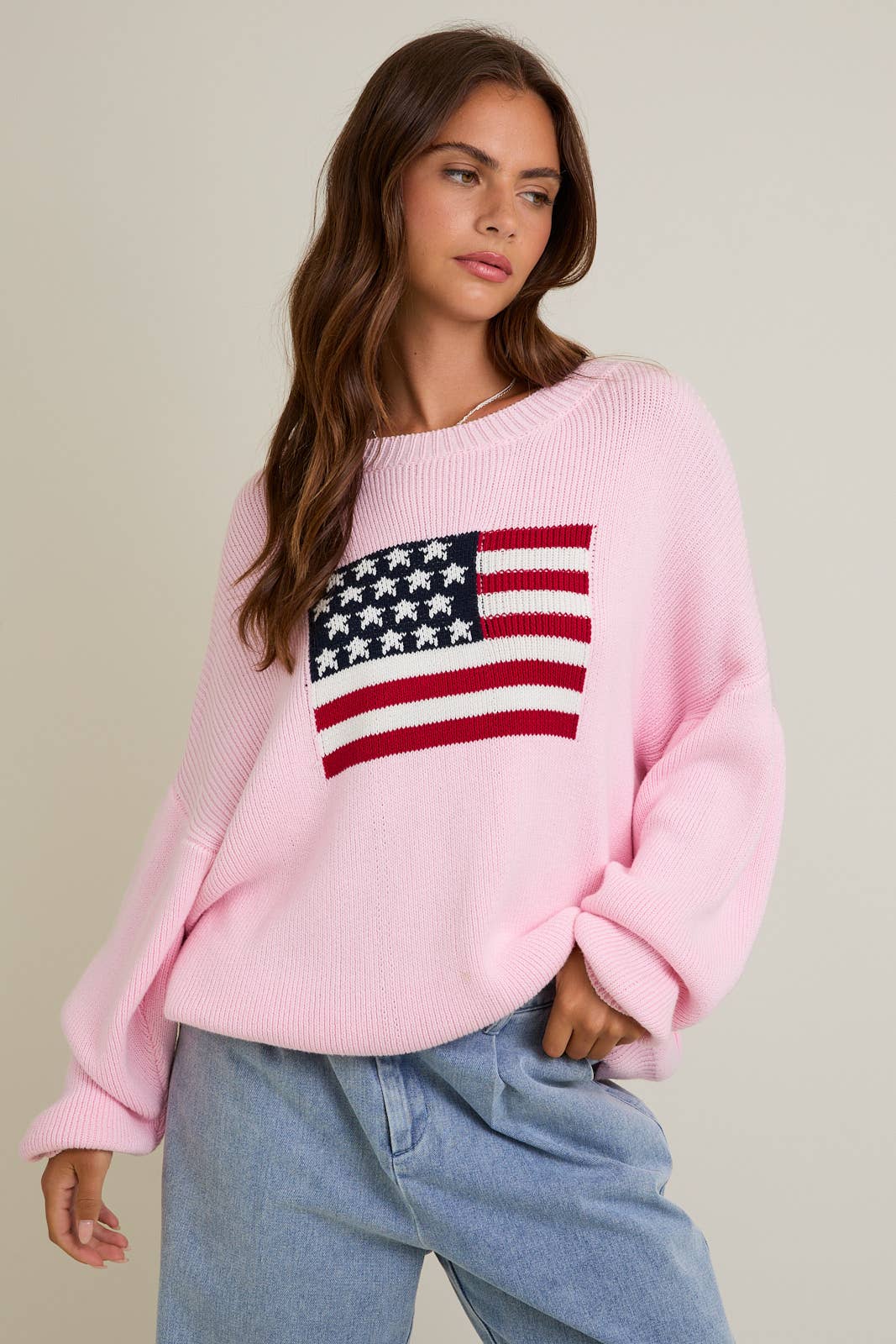 American Flag Crew Neck Sweater