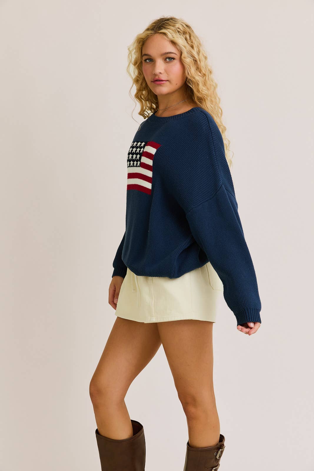 American Flag Crew Neck Sweater
