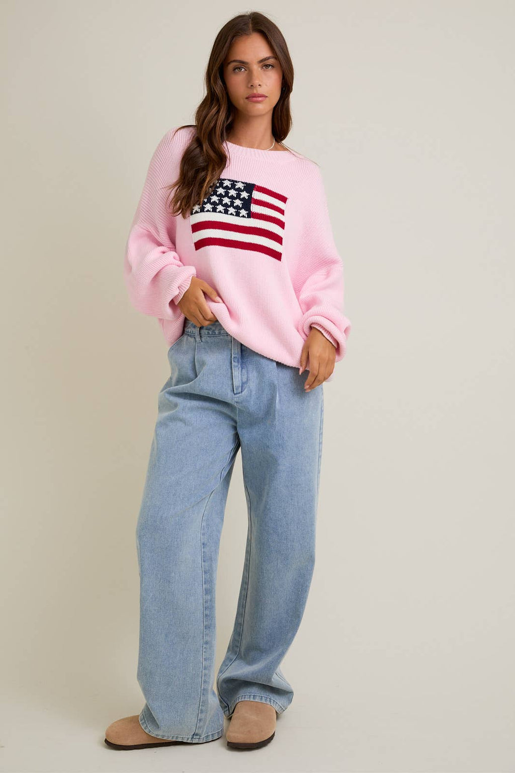 American Flag Crew Neck Sweater