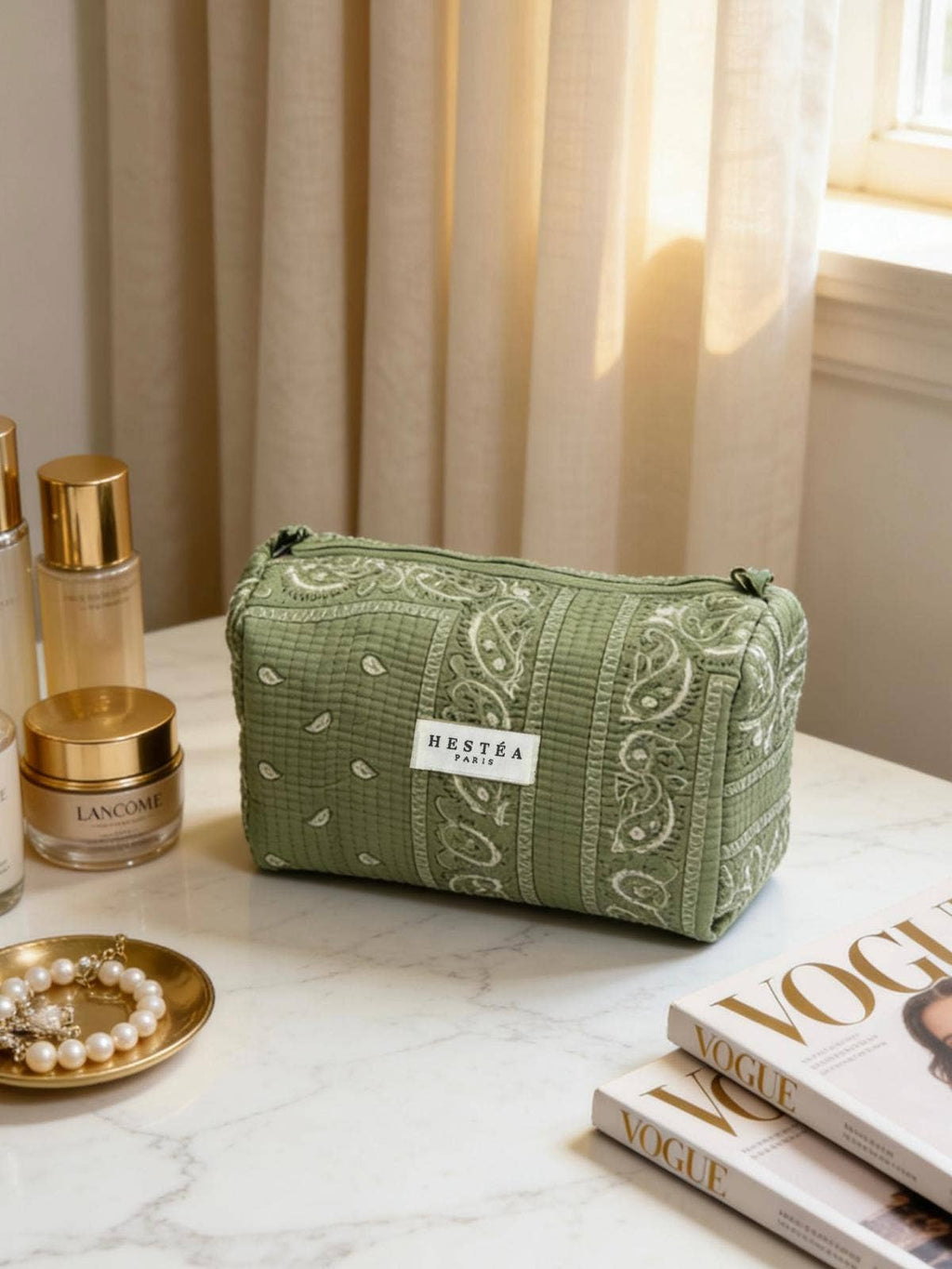 Bandana print makeup bag