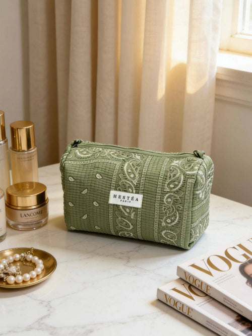 Bandana print makeup bag