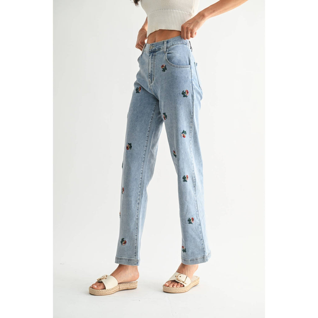 Georgie Mid Rise Straight Jeans