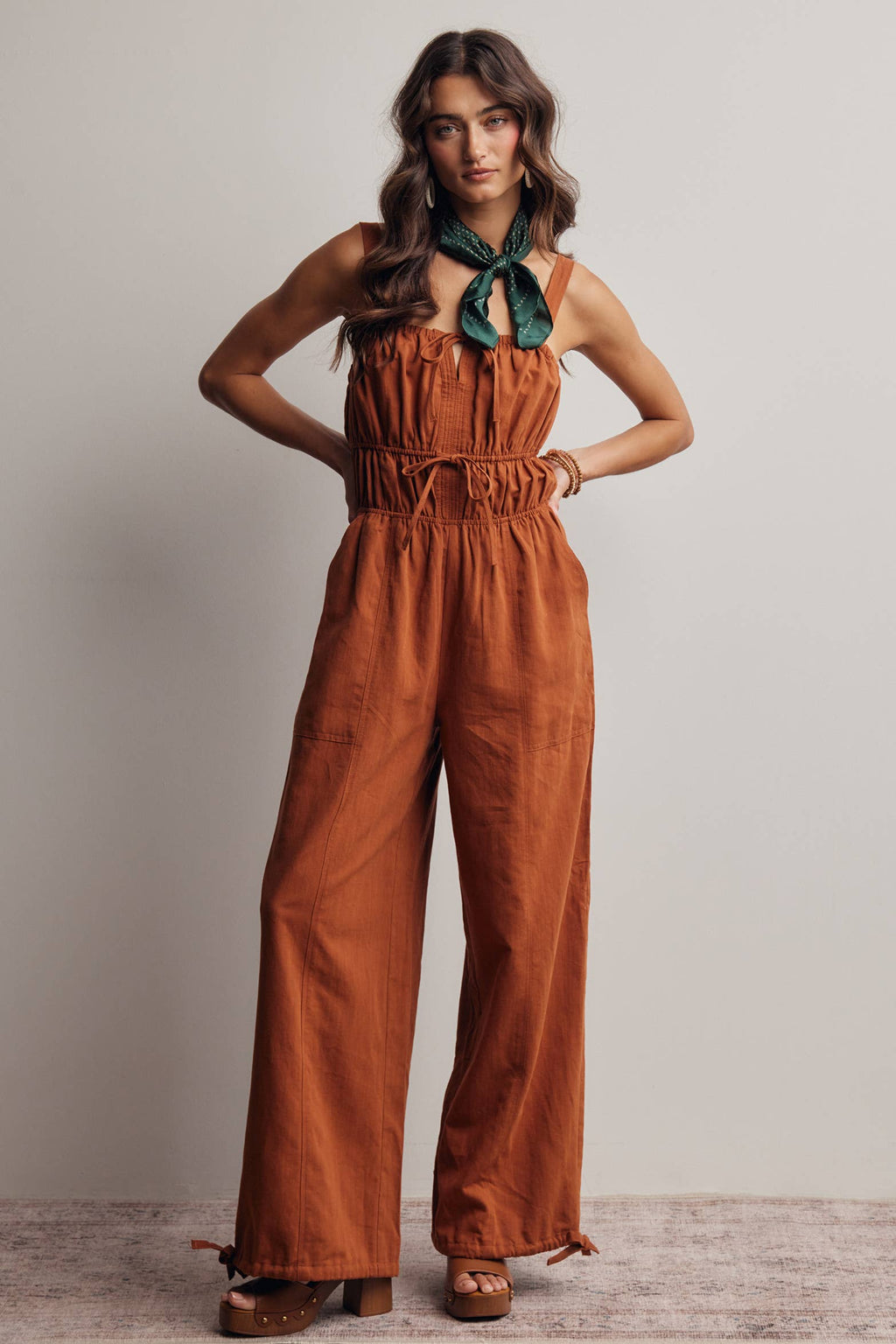 Tie-Front Wide Leg Jumpsuit FRP0005