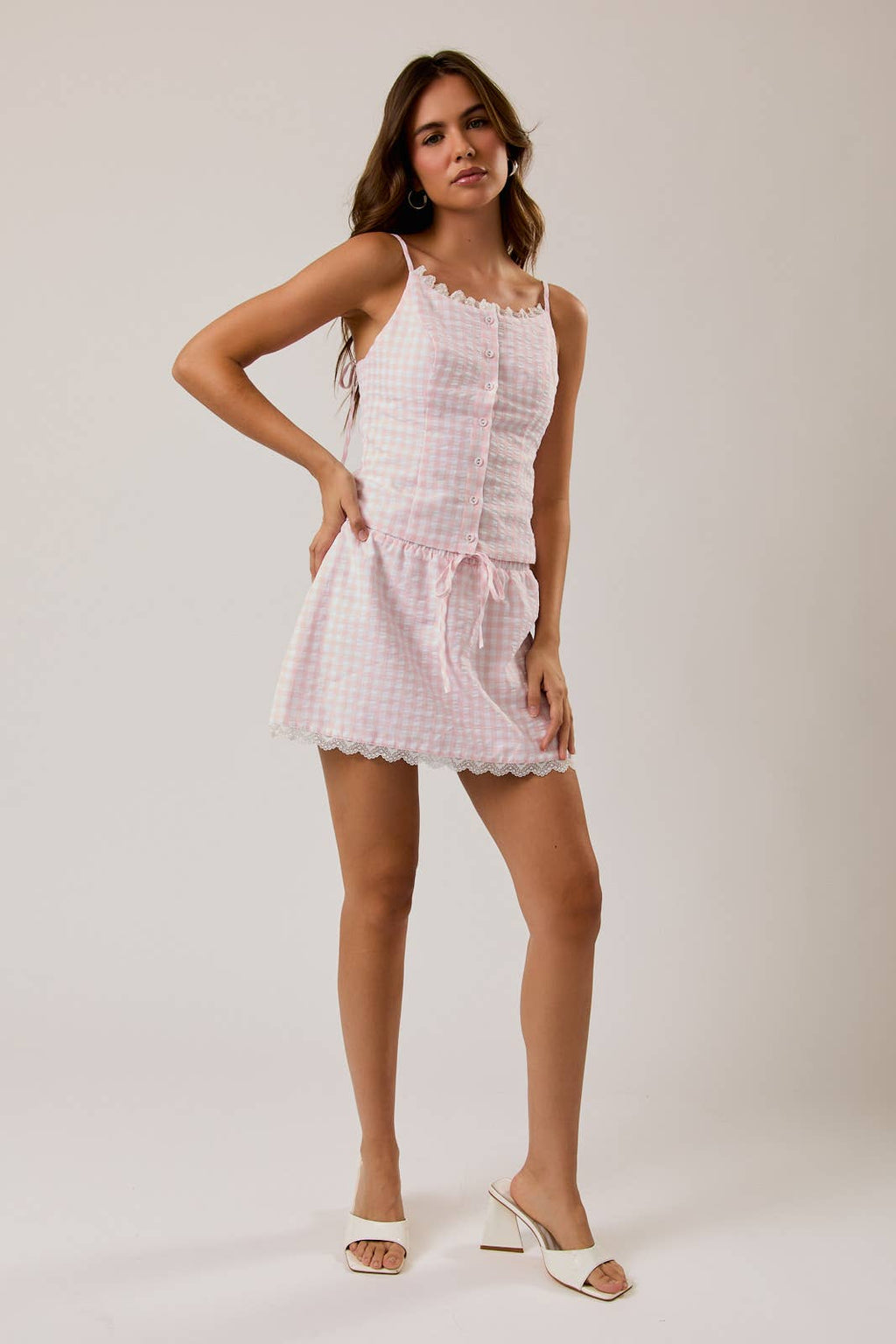 Marykate Gingham Lace Set