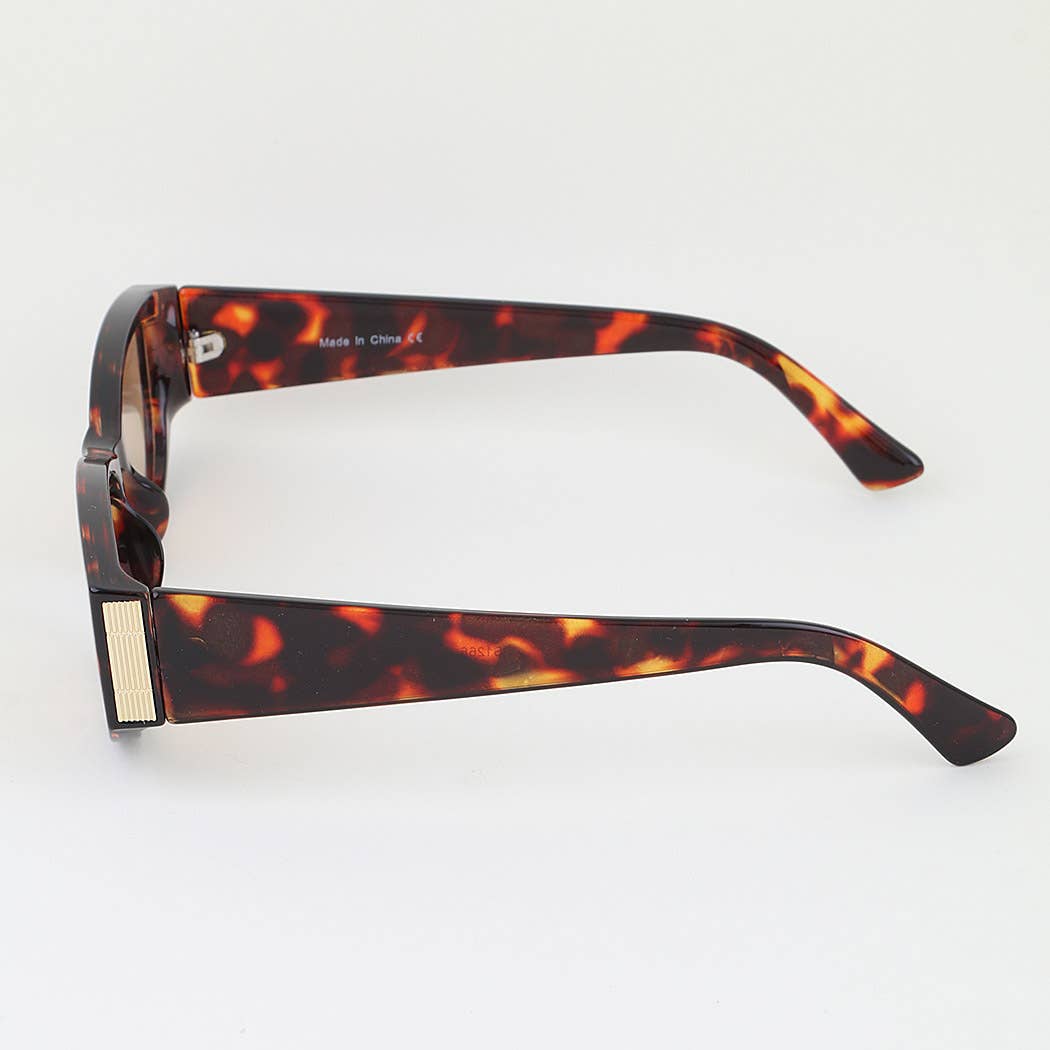 Wide Tortoise Bar Frame Sunglasses