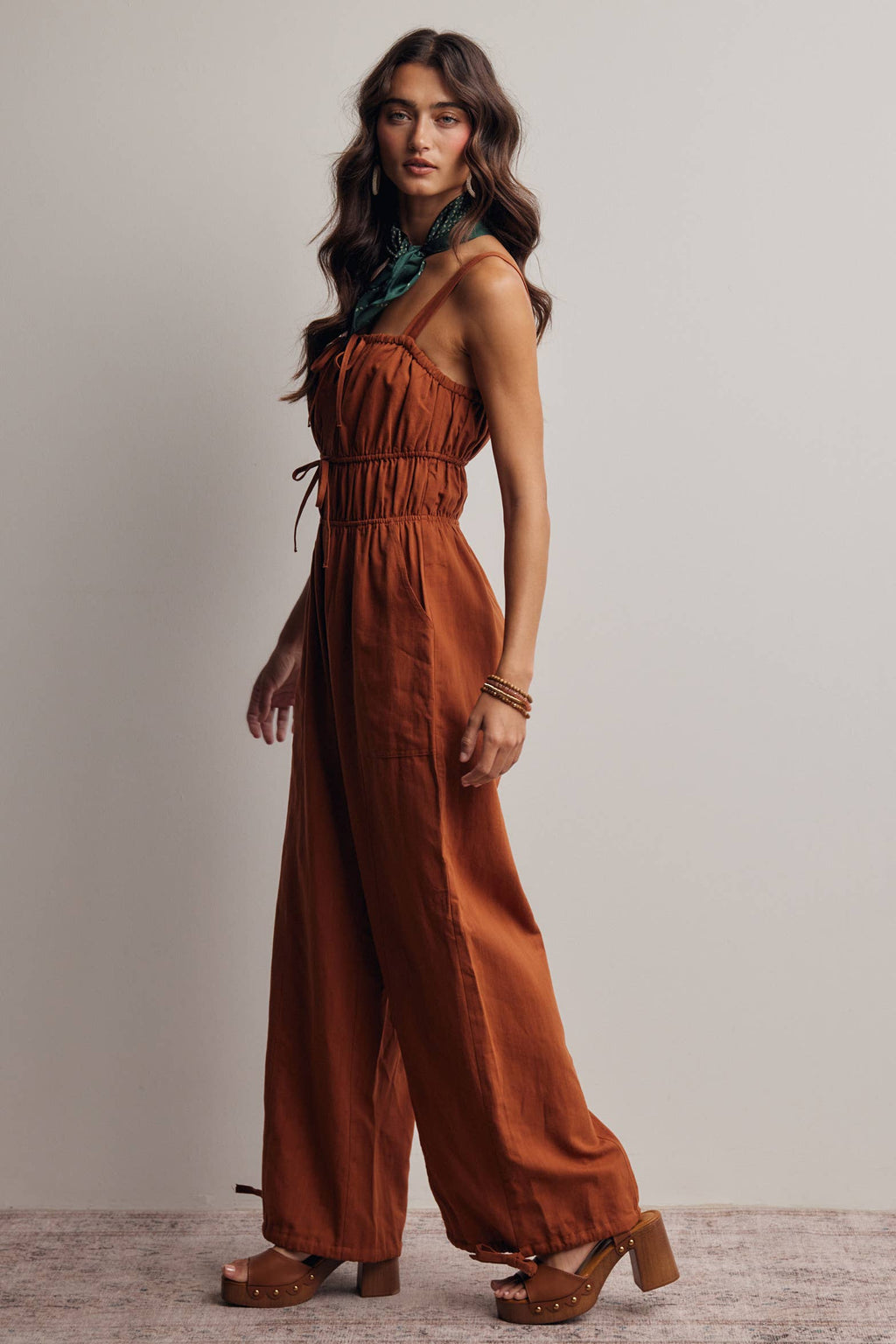 Tie-Front Wide Leg Jumpsuit FRP0005