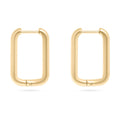 Rounded Rectangle Huggie Earrings