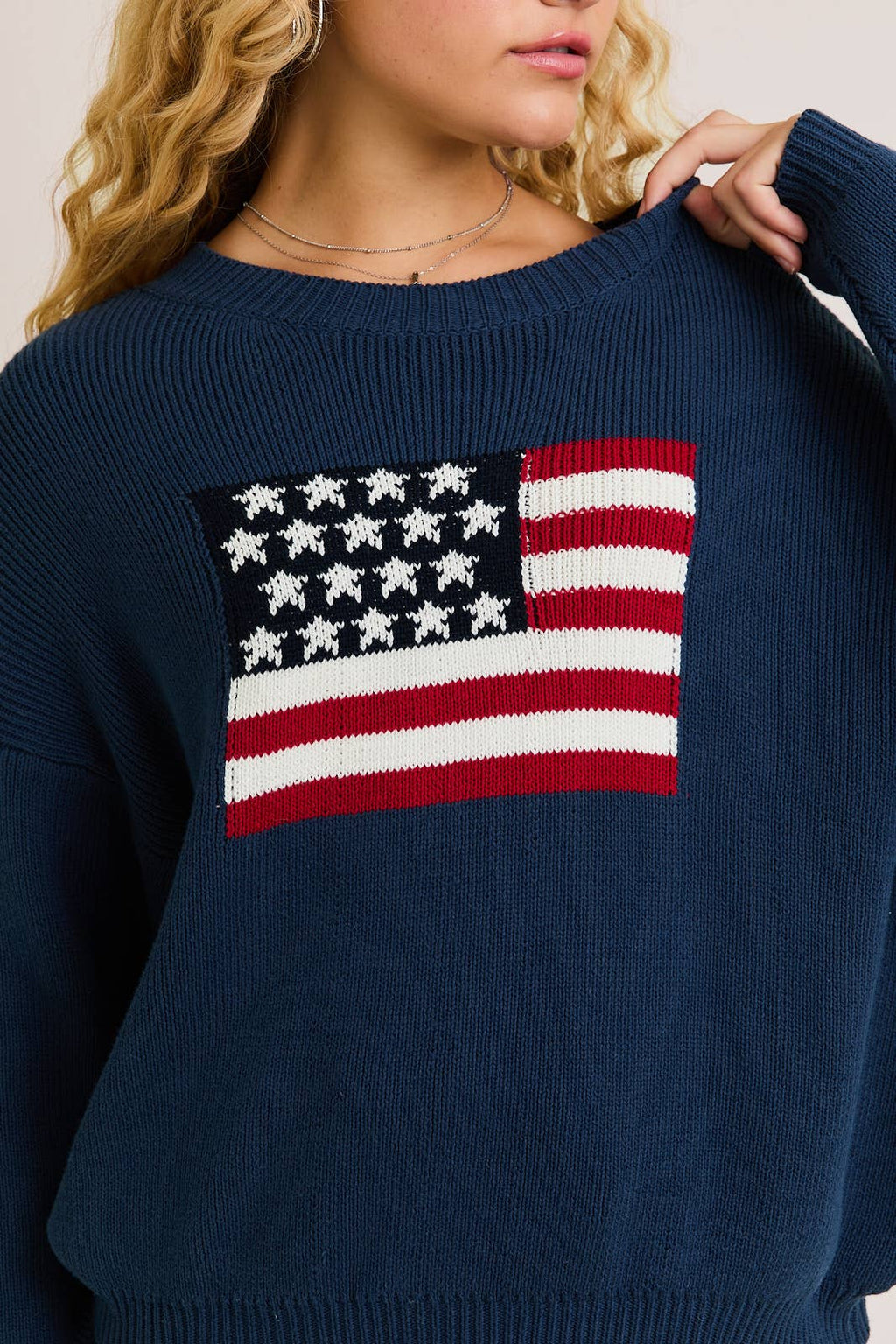American Flag Crew Neck Sweater