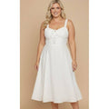 PLUS SIZE SWEETHEART TIE FRONT MIDI DRESS