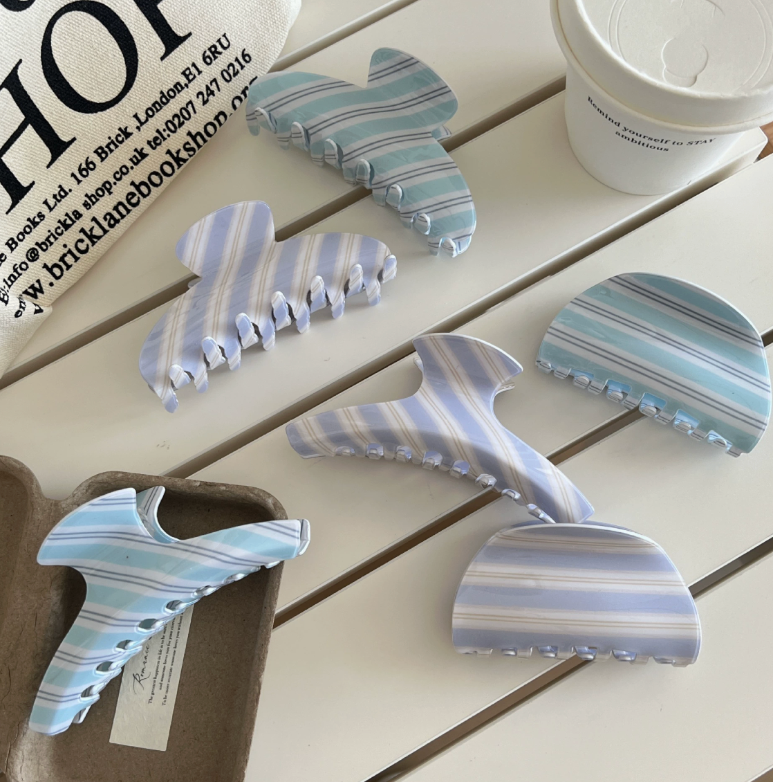 Summer Stripe Hair Clips