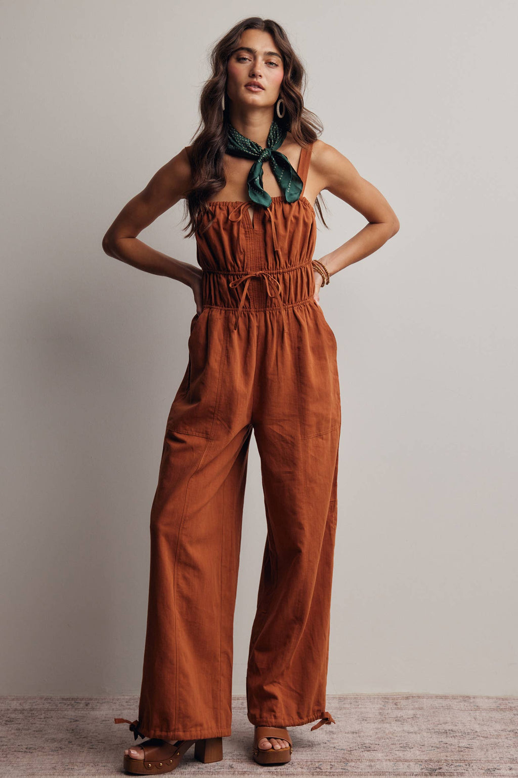 Tie-Front Wide Leg Jumpsuit FRP0005