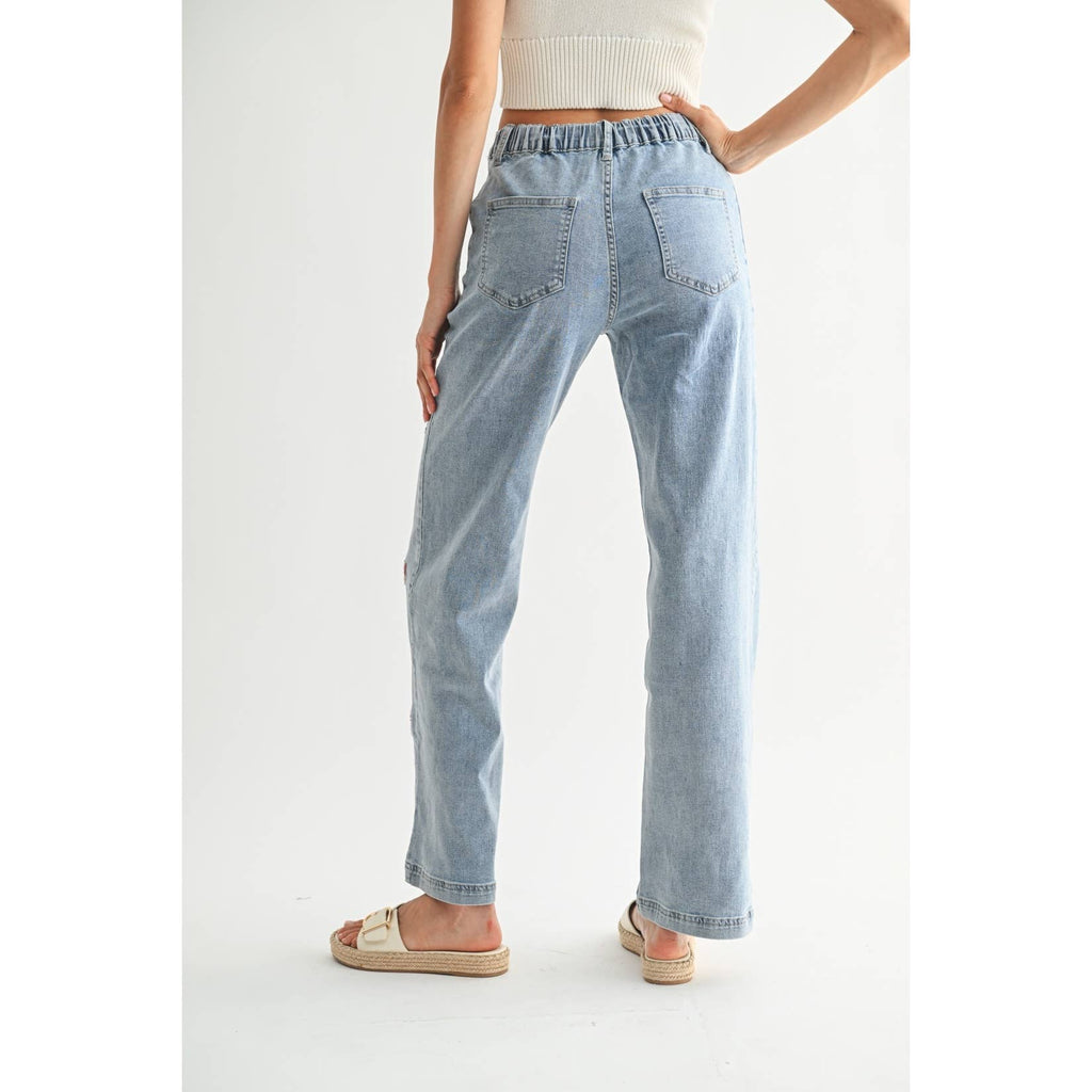 Georgie Mid Rise Straight Jeans
