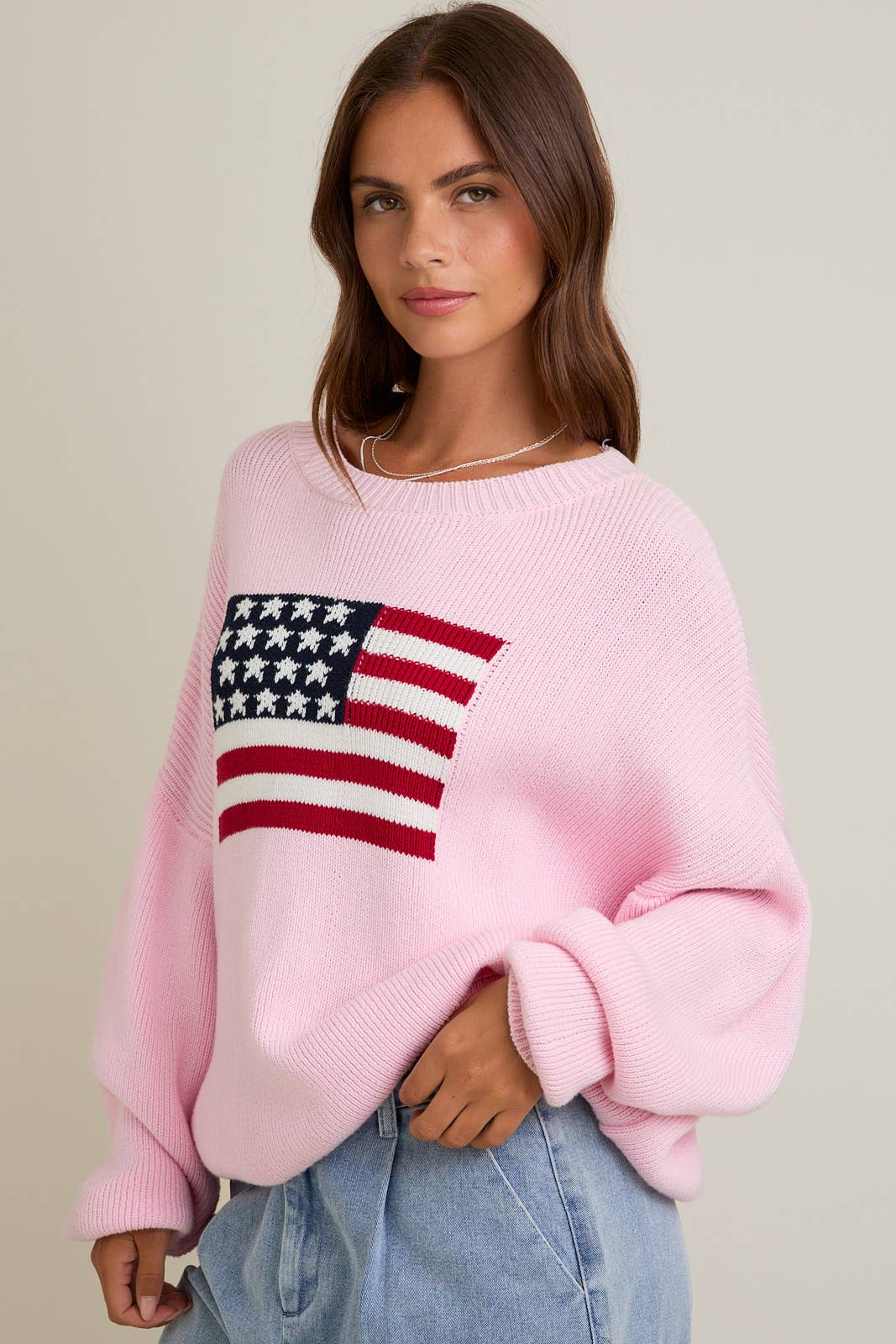 American Flag Crew Neck Sweater