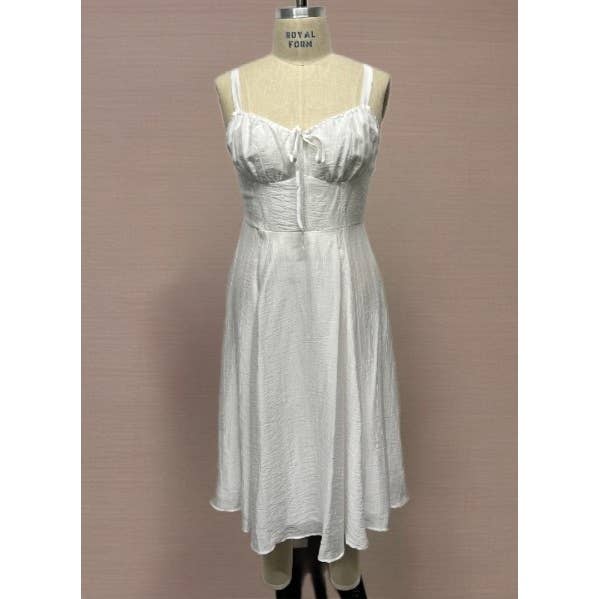 PLUS SIZE SWEETHEART TIE FRONT MIDI DRESS