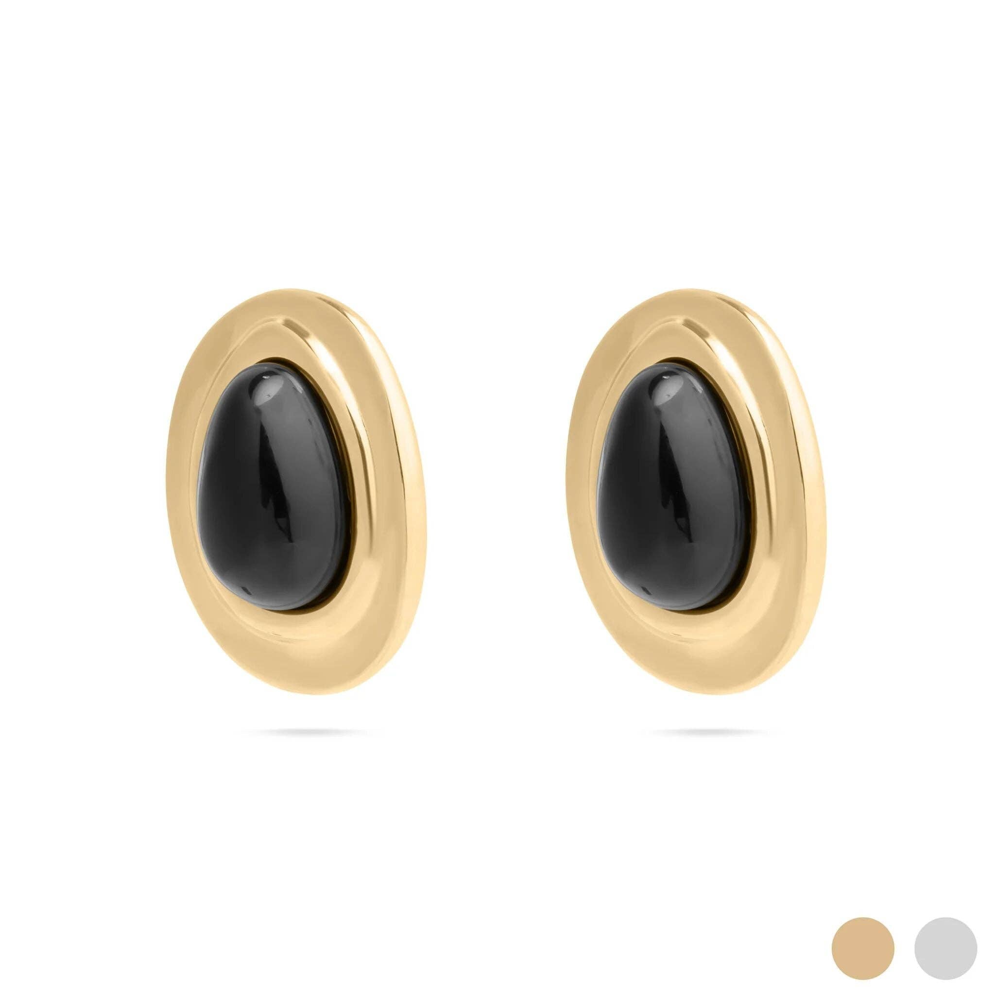 18K Gold PVD Statement Stud Earrings
