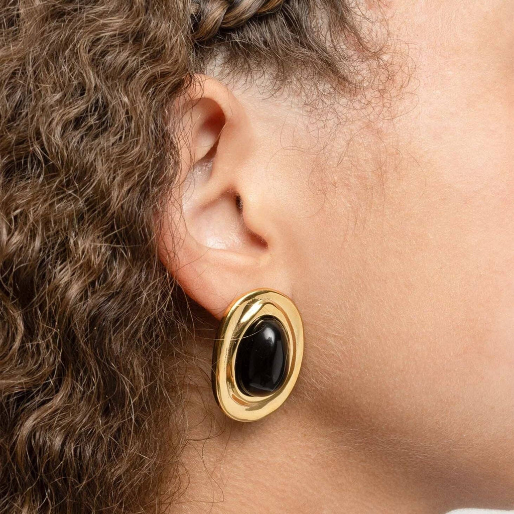 18K Gold PVD Statement Stud Earrings
