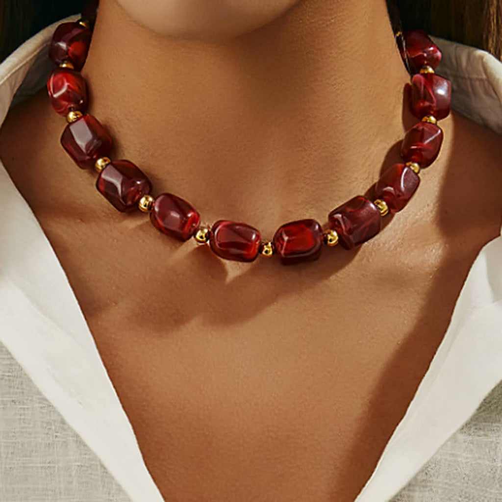 LUXURIOUS RESIN ACRYLIC LINK NECKLACE