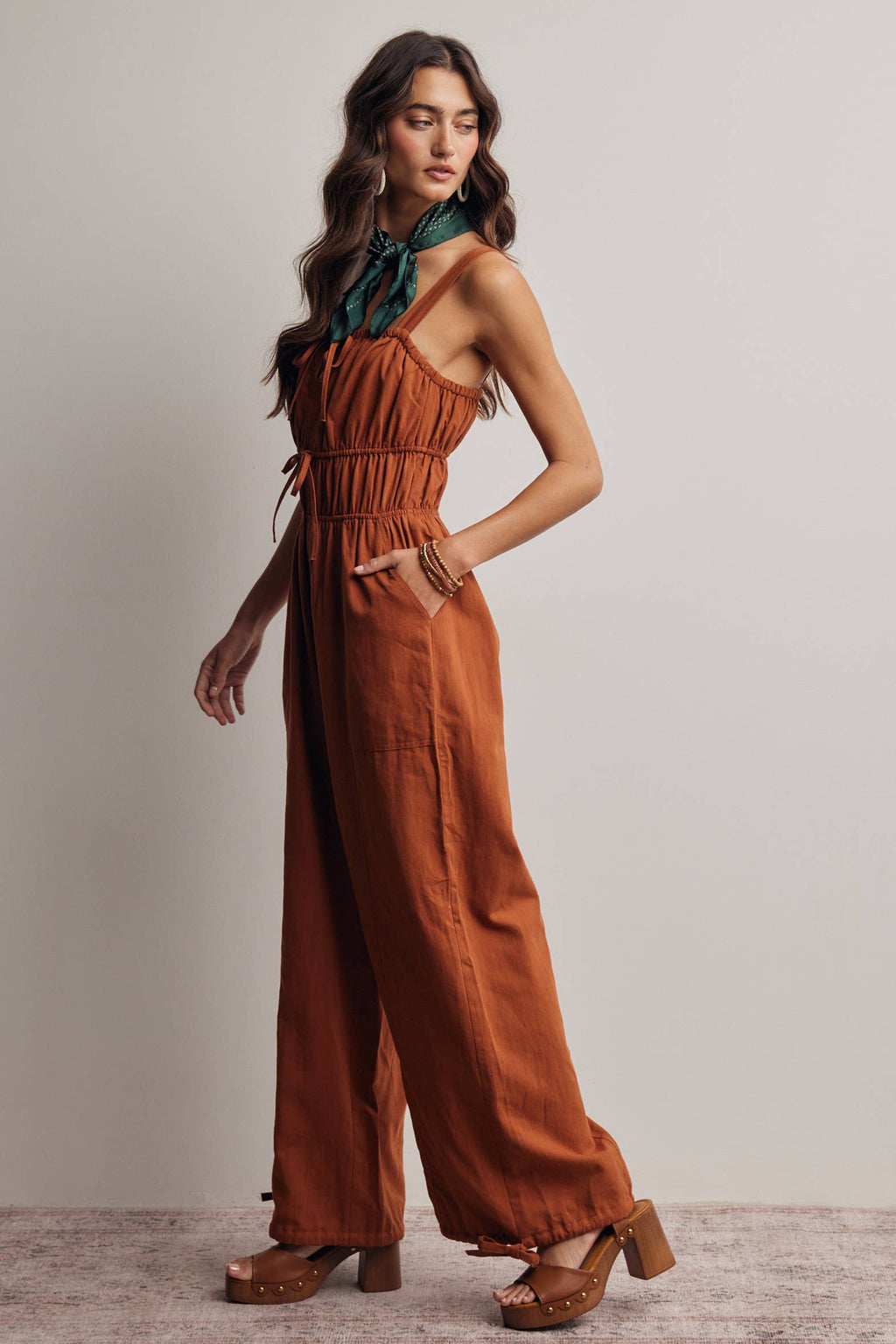 Tie-Front Wide Leg Jumpsuit FRP0005