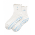 Diamond Ring Wifey Embroidery Cream Bridal Pilates Grip Sock