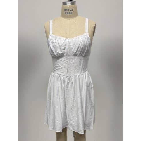 PLUS SIZE SWEETHEART NECK LACE TRIM FLARE MINI DRESS