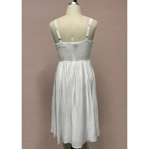 PLUS SIZE SWEETHEART TIE FRONT MIDI DRESS