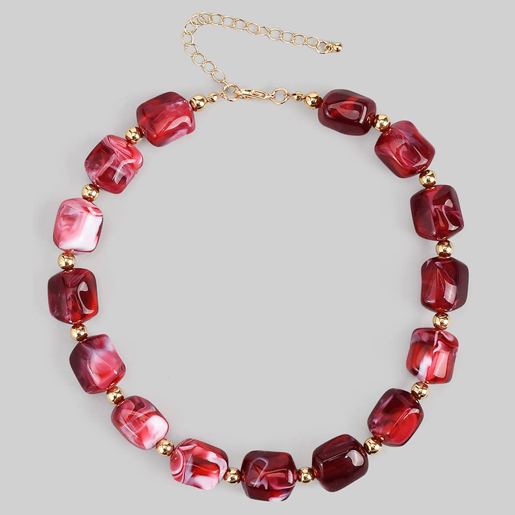 LUXURIOUS RESIN ACRYLIC LINK NECKLACE