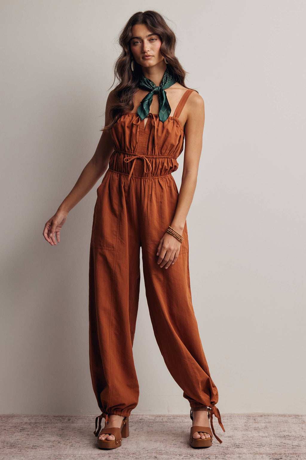 Tie-Front Wide Leg Jumpsuit FRP0005
