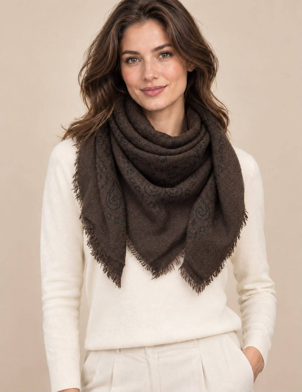 Square Paisley Wool Scarf