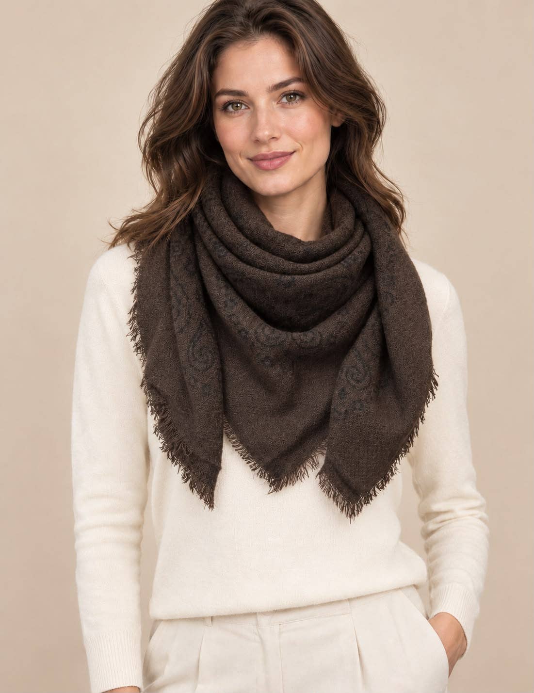 Square Paisley Wool Scarf