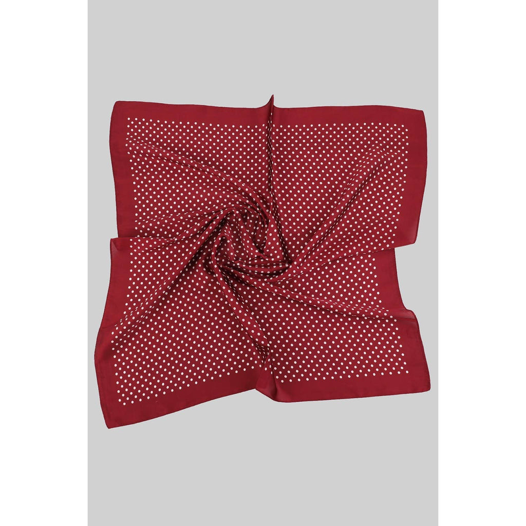 SILKY SOFT POLKA DOT PATTERN SQUARE SCARF