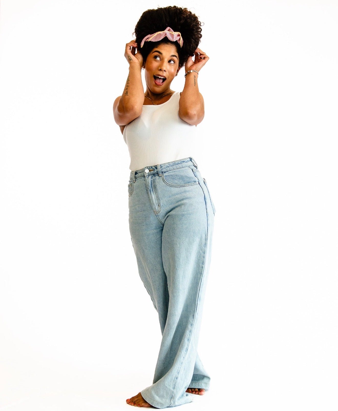 Plaid ruffle scrunchie