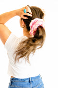Plaid ruffle scrunchie