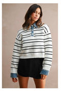 Denim Collar Henley
