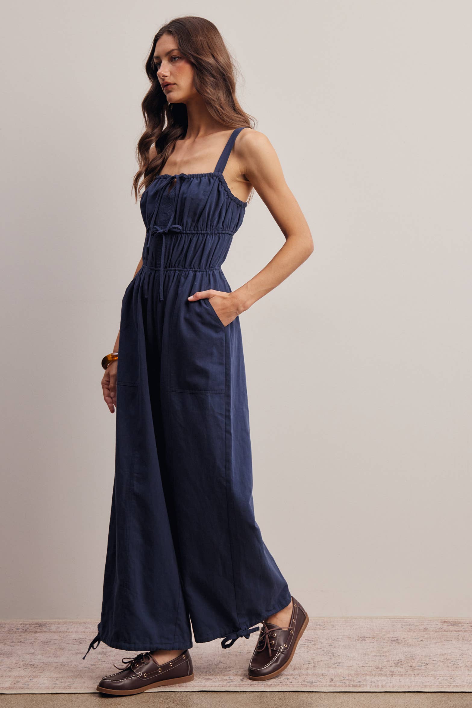 Tie-Front Wide Leg Jumpsuit FRP0005