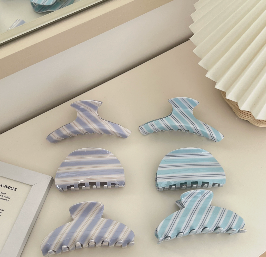 Summer Stripe Hair Clips
