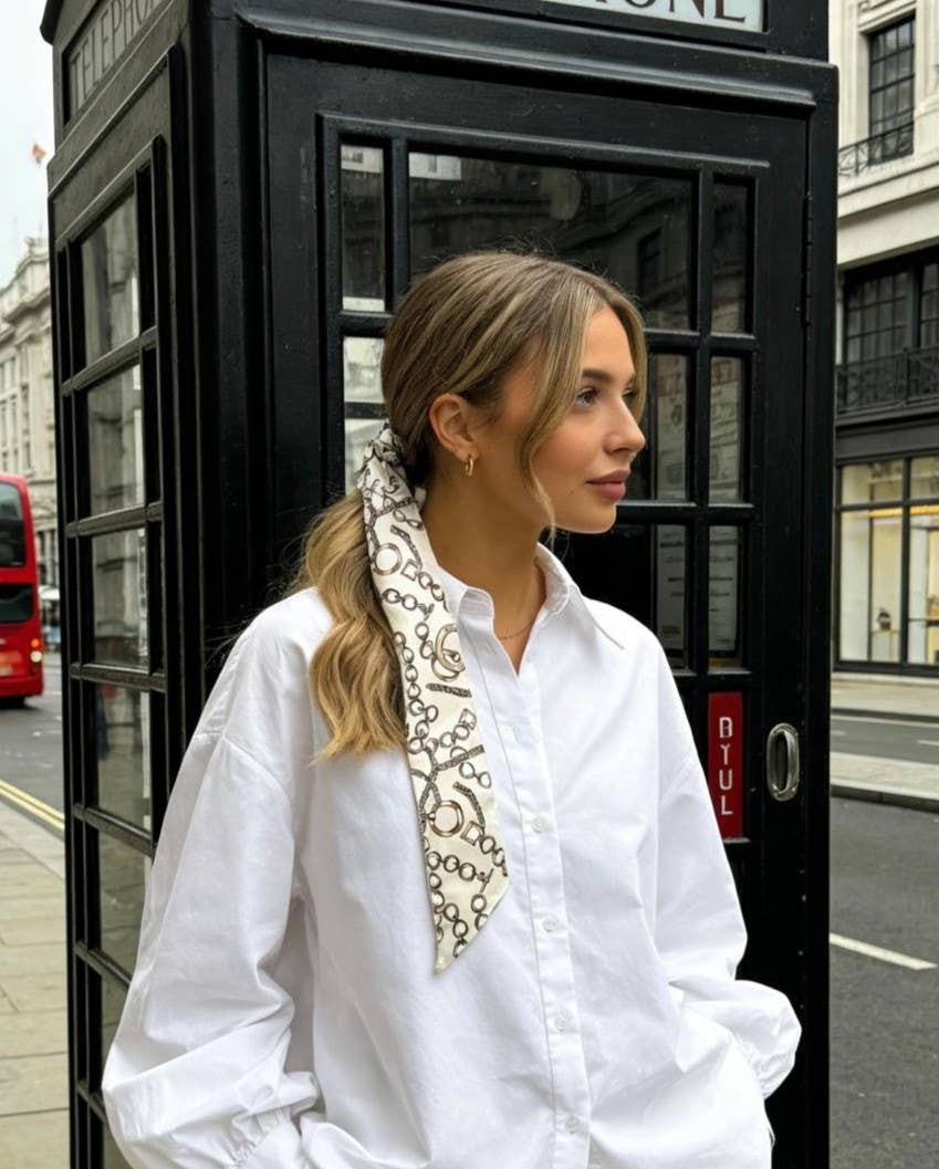 Silk chain scarf