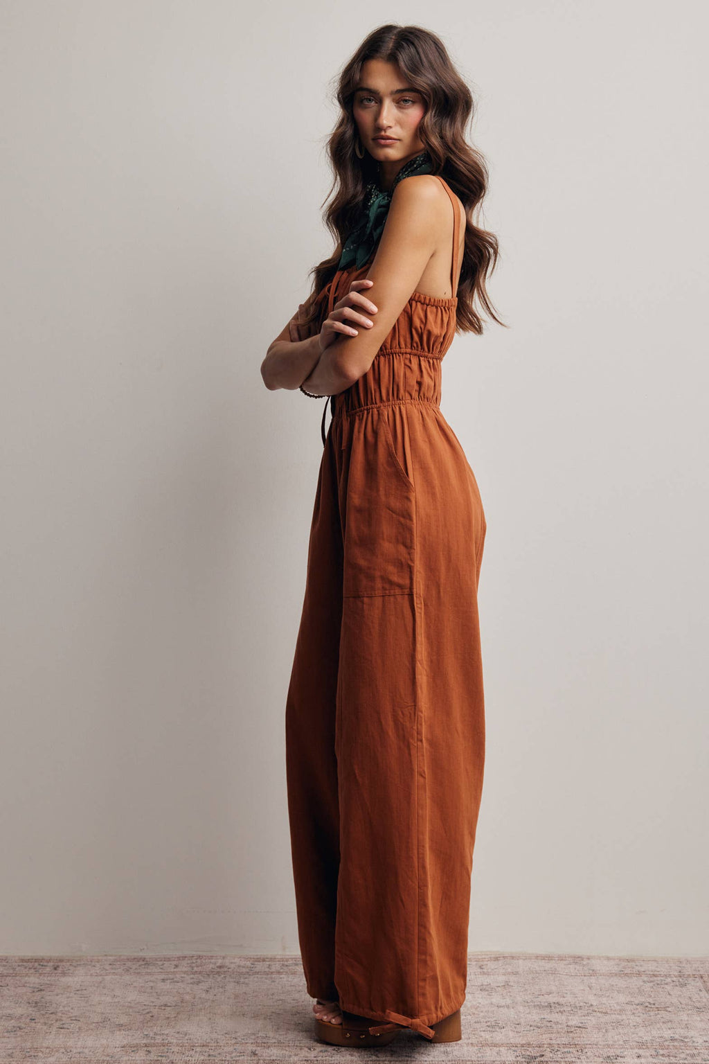 Tie-Front Wide Leg Jumpsuit FRP0005