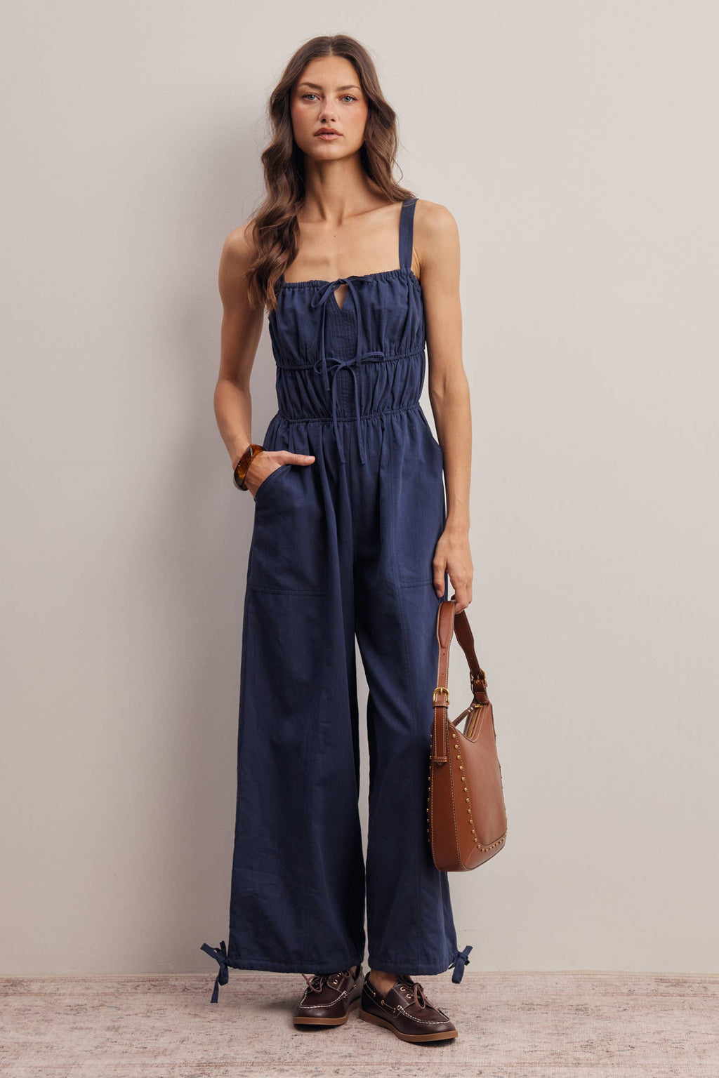 Tie-Front Wide Leg Jumpsuit FRP0005