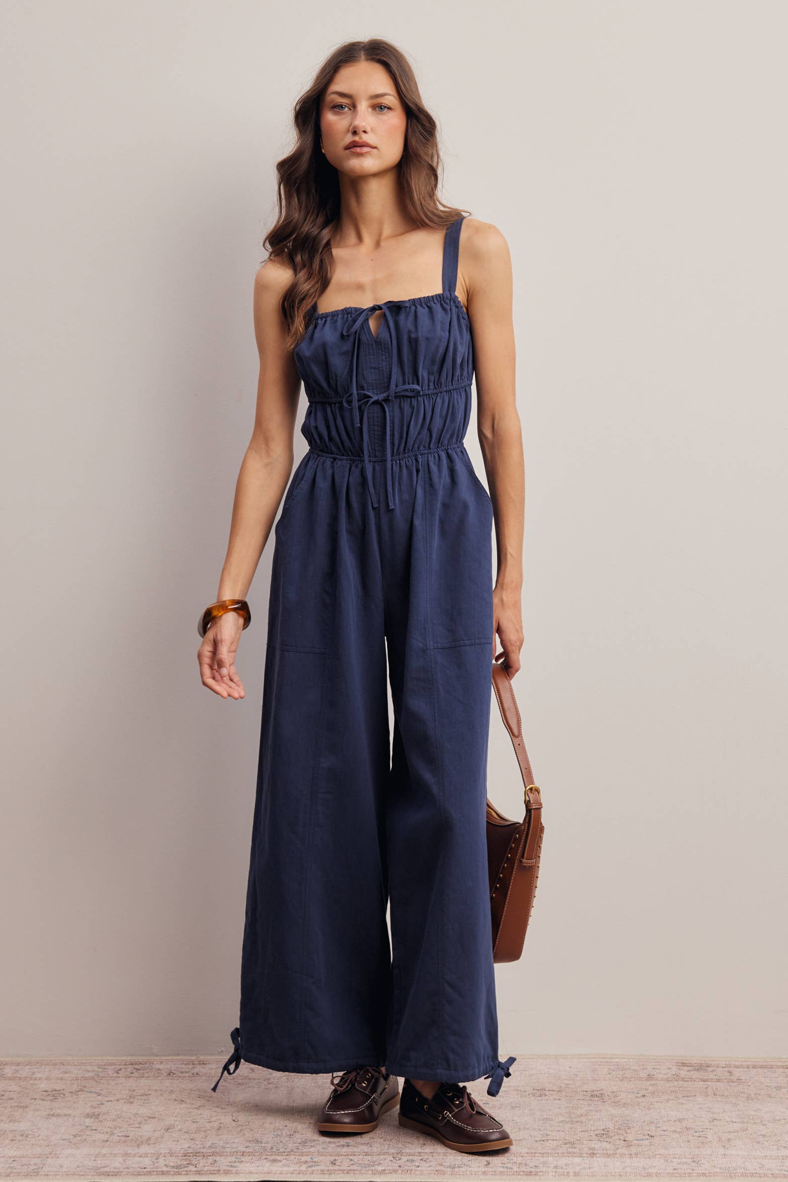Tie-Front Wide Leg Jumpsuit FRP0005