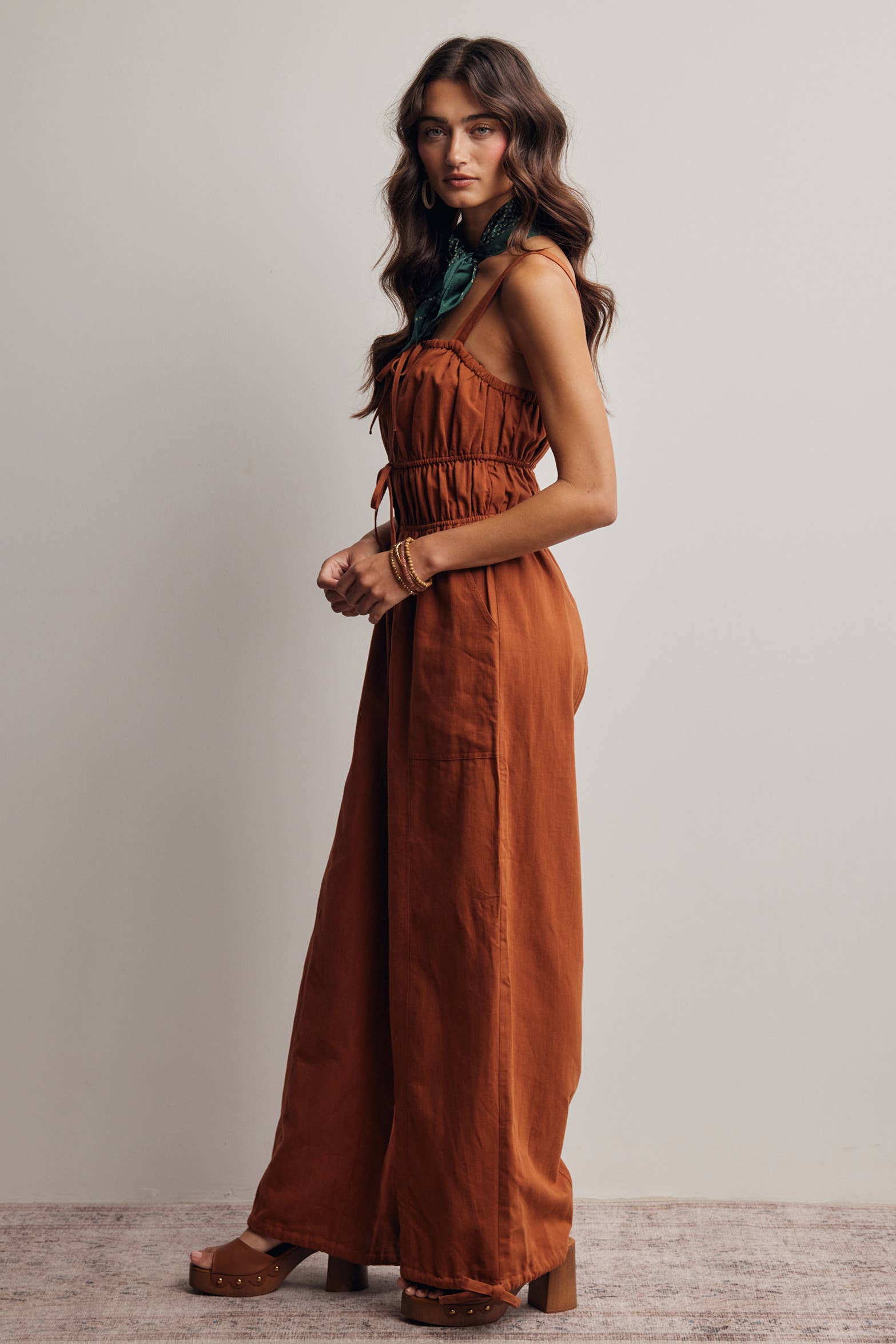 Tie-Front Wide Leg Jumpsuit FRP0005