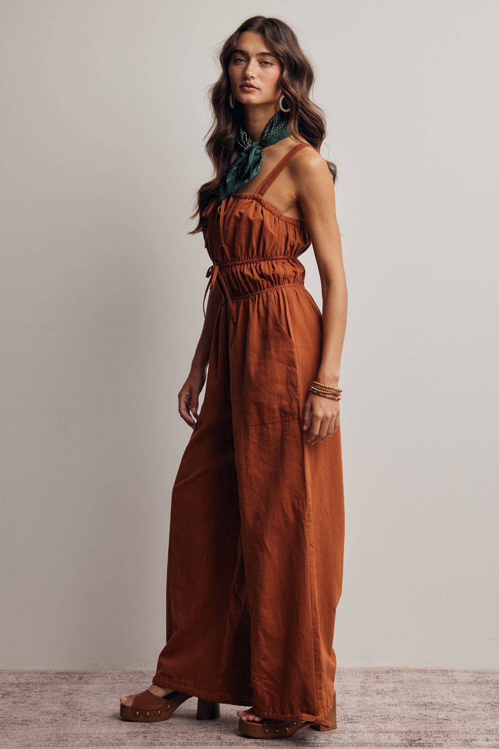 Tie-Front Wide Leg Jumpsuit FRP0005