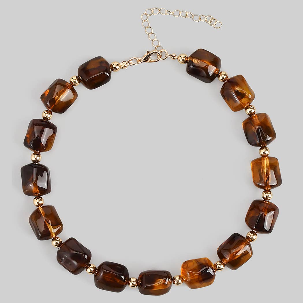 LUXURIOUS RESIN ACRYLIC LINK NECKLACE