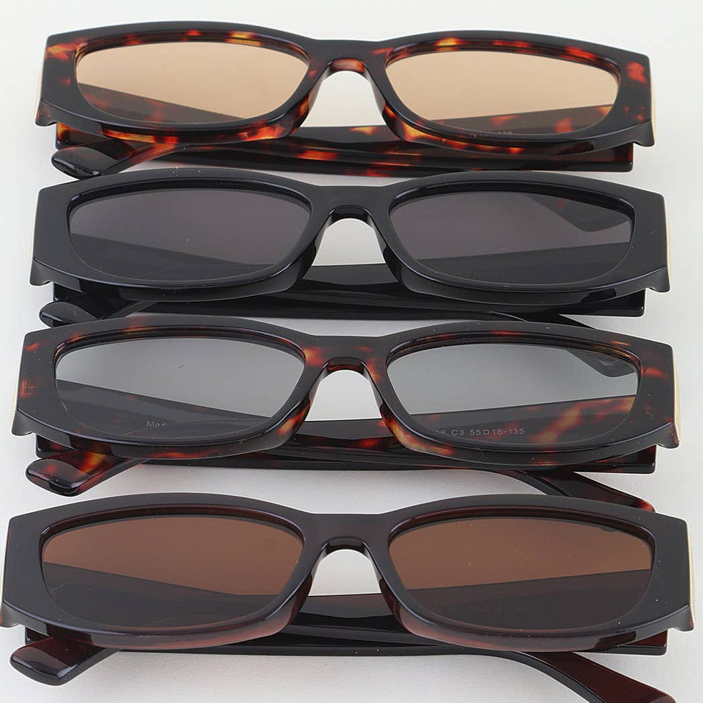 Wide Tortoise Bar Frame Sunglasses