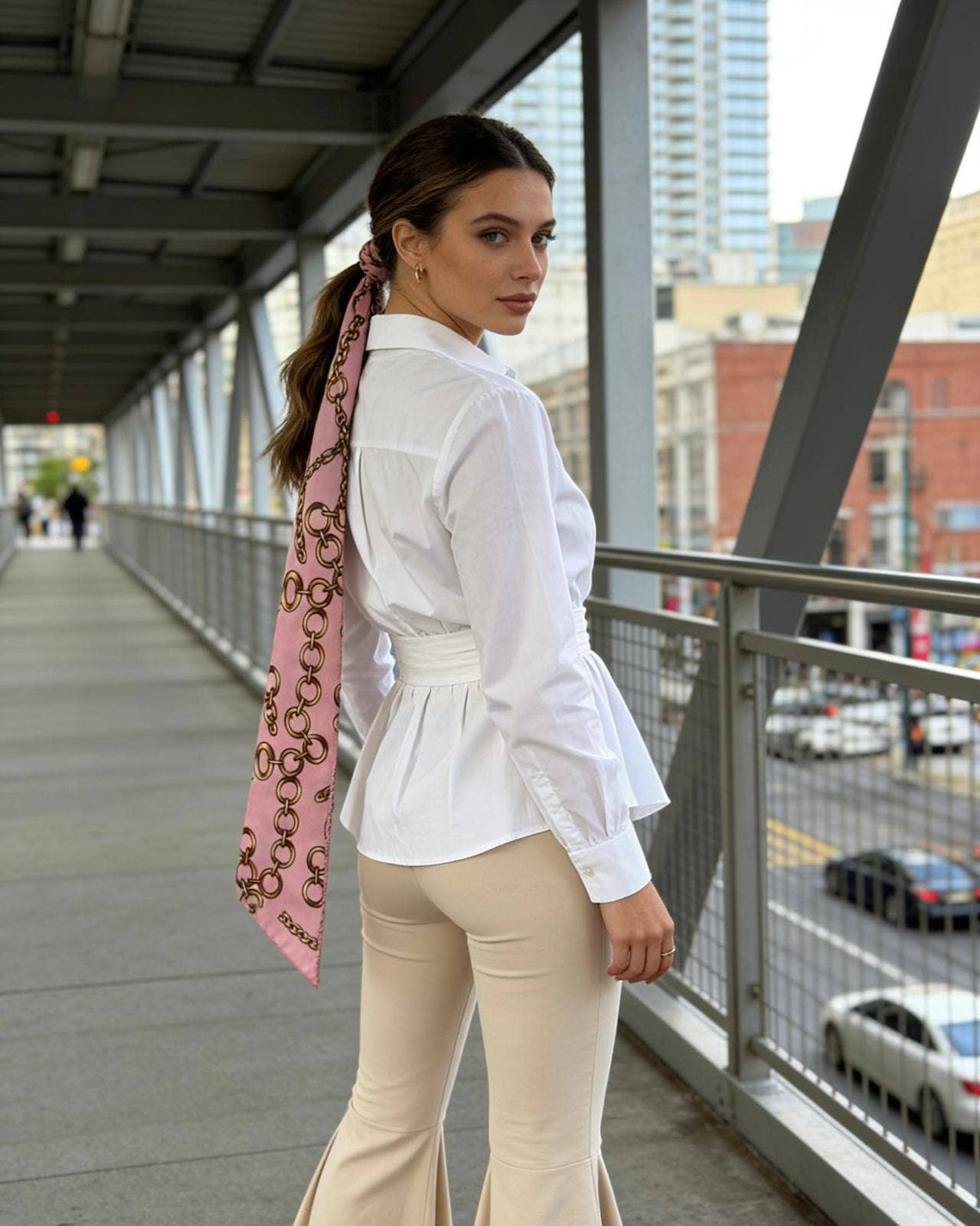 Silk chain scarf