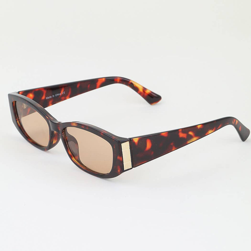 Wide Tortoise Bar Frame Sunglasses