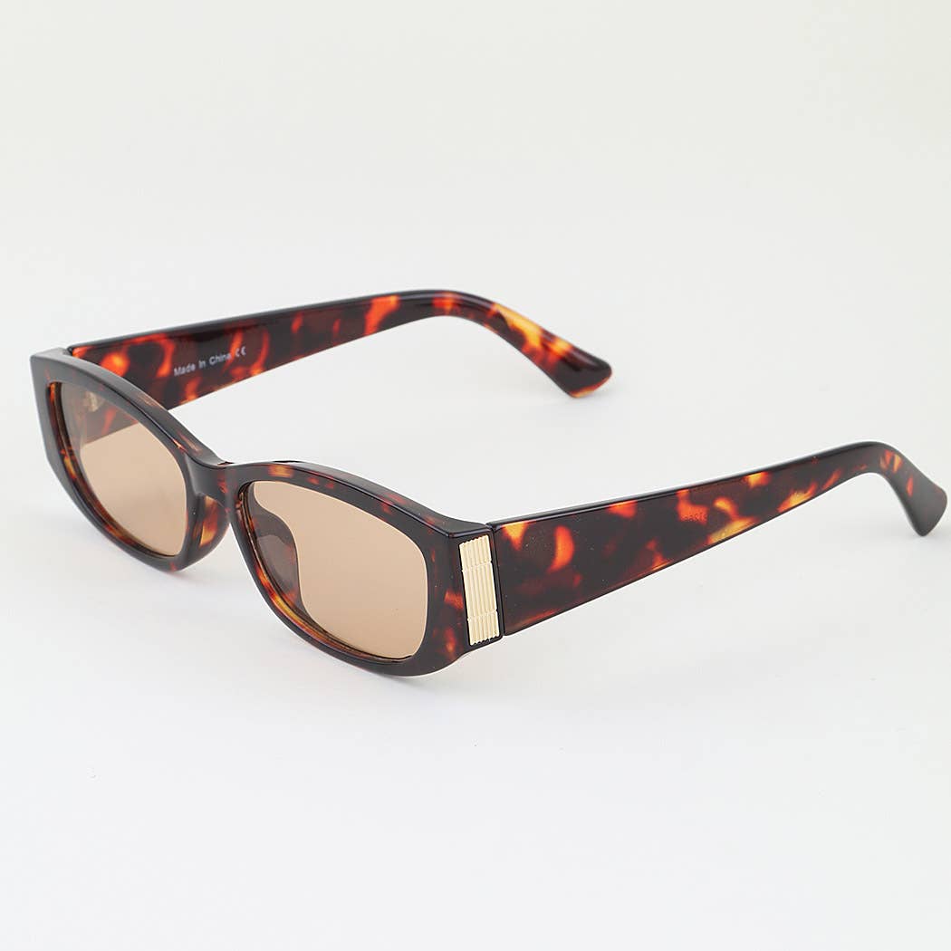 Wide Tortoise Bar Frame Sunglasses