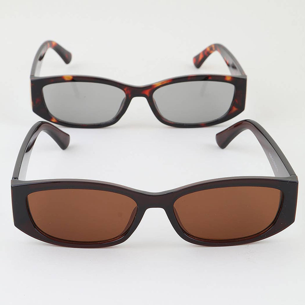Wide Tortoise Bar Frame Sunglasses