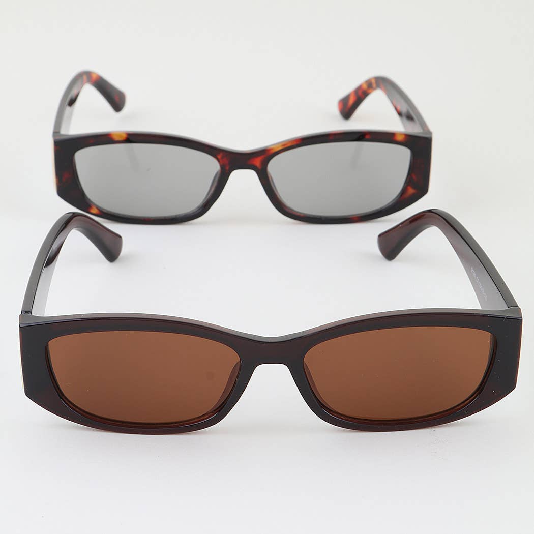Wide Tortoise Bar Frame Sunglasses